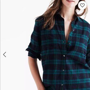 Madewell Classic Fit Ex Boyfriend Button Down in Blackwatch Plaid